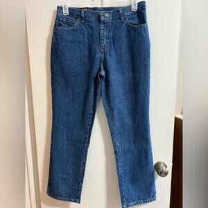 Lee Jeans Relaxed Fit Straight Leg Women’s Size 10 Short Mid-Blue Denim